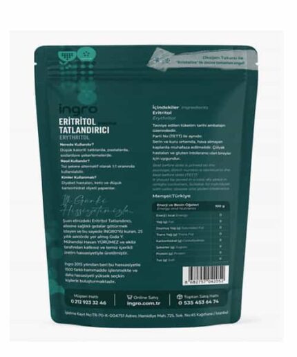 İngro Eritritol Erythriol Tatlandırıcı (Pudra) 250 g - Görsel 2