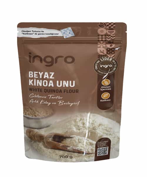 İngro-Glutensiz-Beyaz-Kinoa-unu-ön İngro Glutensiz Beyaz Kinoa Unu 700g - Görsel 1