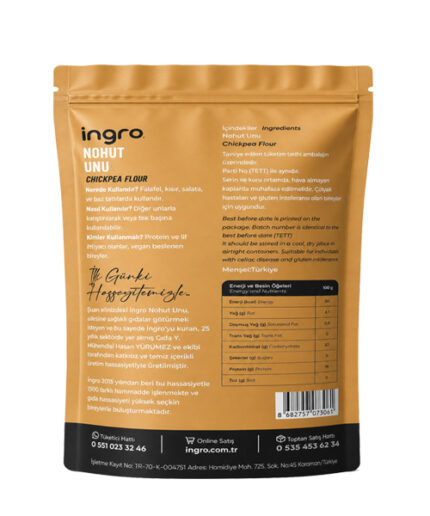 İngro Glutensiz Nohut Unu 700g - Görsel 2